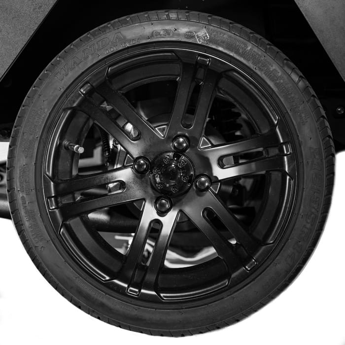 Bintelli Beyond Street Legal Electric Golf Cart Black Tyre in white and black