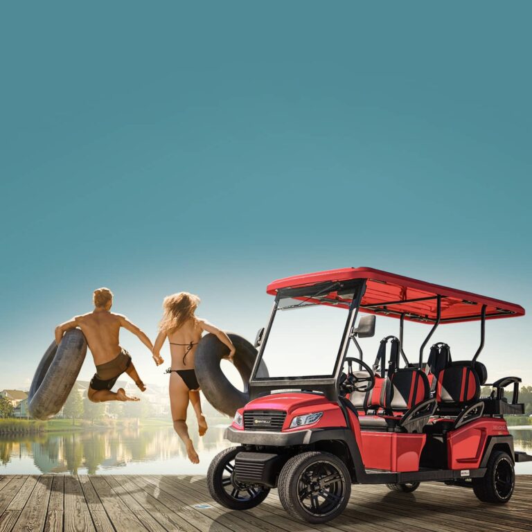 Enjoy Your Weekends With Red Bintelli Legal Street Golf Cart