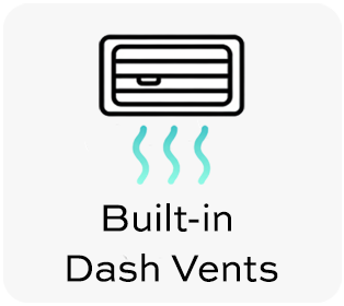 built-in automotive-style dash vents